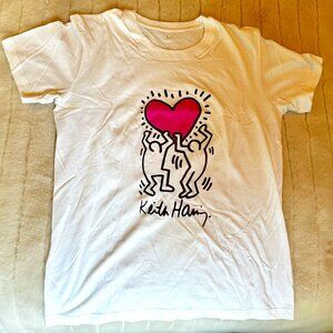 Keith Haring design on white T-shirt